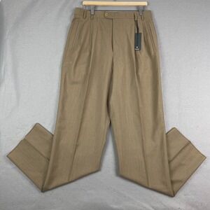 Zanella Mens Jesse Dress Pants 33 pleated Wool Trouser unhemmed NEW NWT